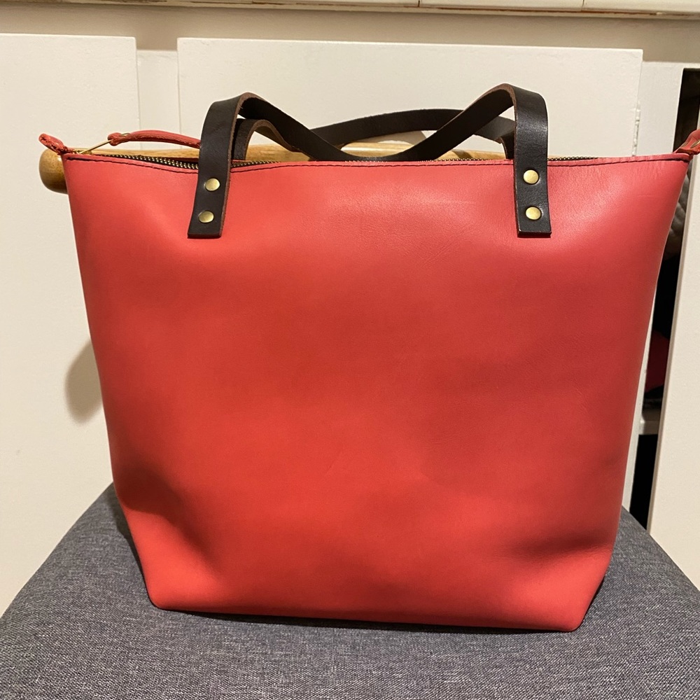 NEW Portland Leather Goods Medium Zip Tote and Utility Bag Bundle in Tulip π·π· - Picture 13 of 13